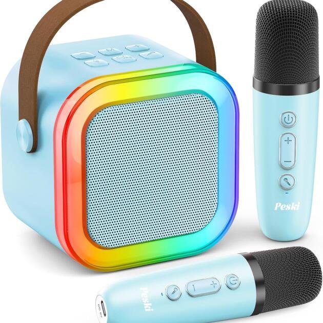 Kids Bluetooth Speaker with Wireless Mic – Portable Karaoke Player