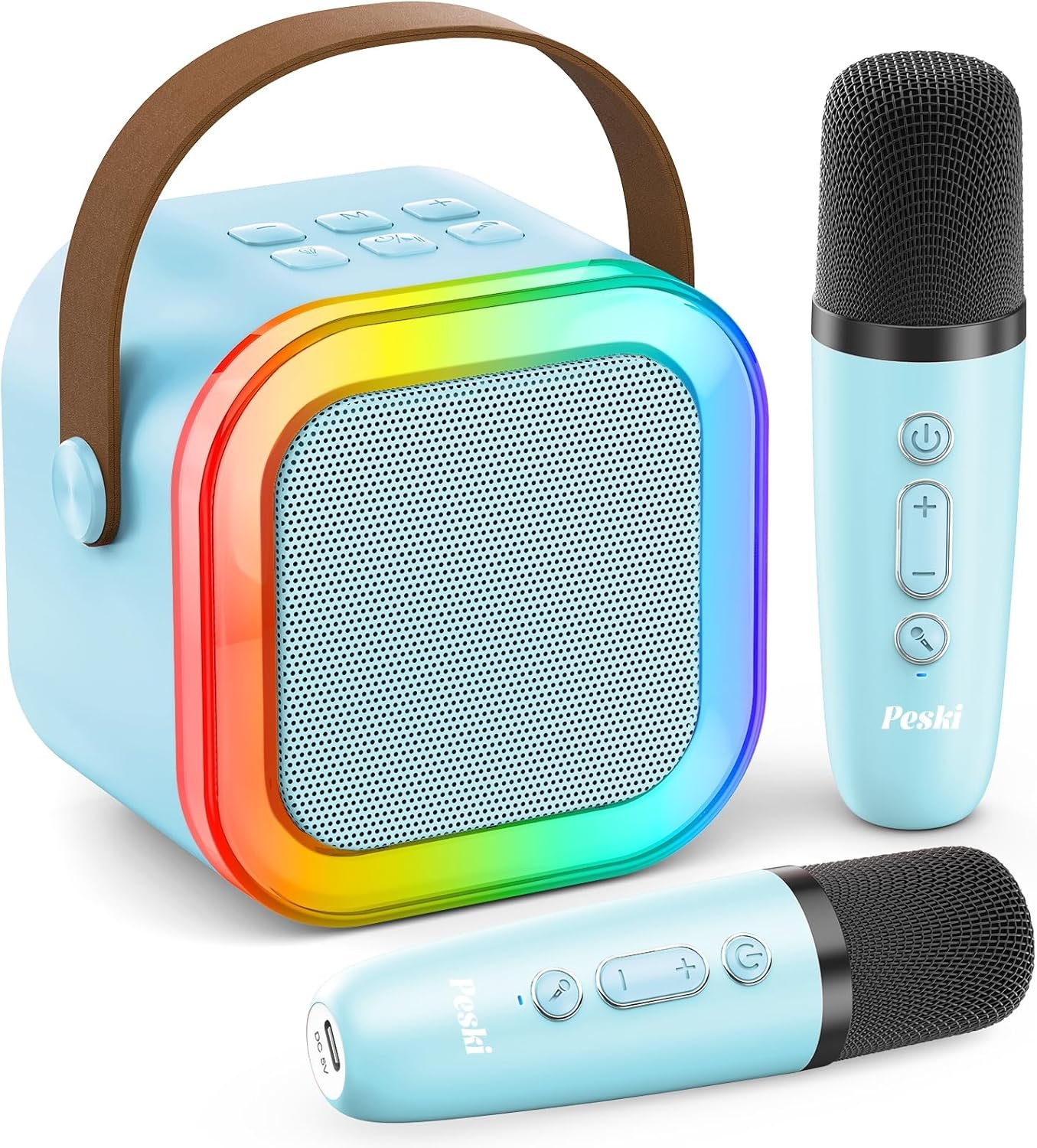 Kids Bluetooth Speaker with Wireless Mic – Portable Karaoke Player